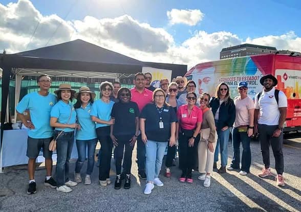 Volunteers with community partners